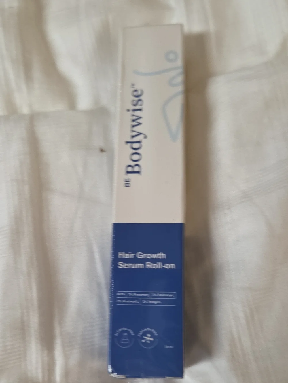 BE Bodywise Hair Growth Serum Roll-On - White & Navy